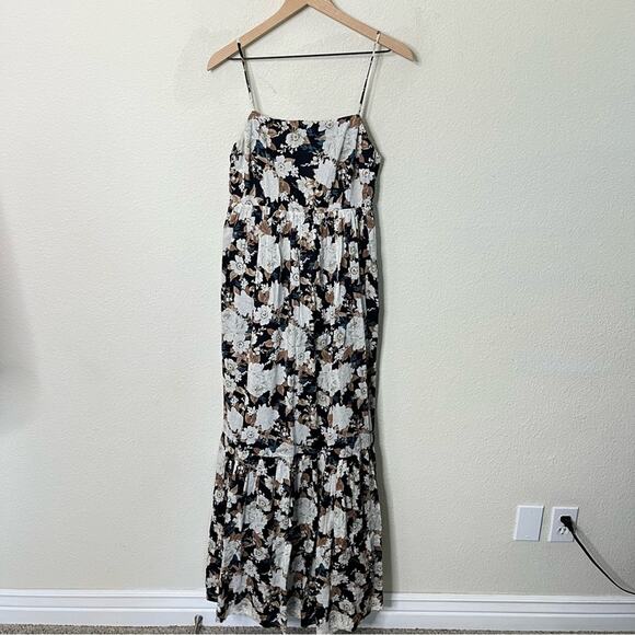 Abercrombie & Fitch Low Back Floral Babydoll Maxi Dress Womens Size M Tall - Picture 6 of 11